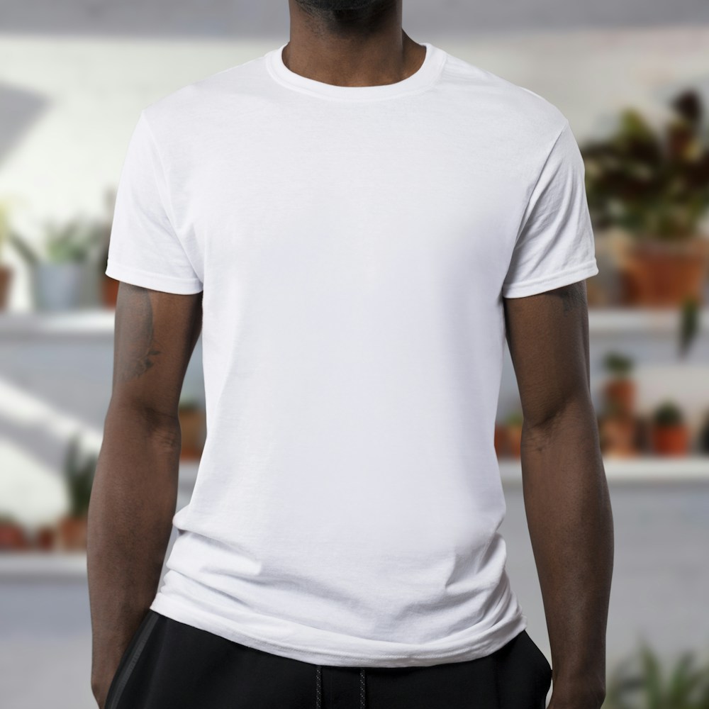 A plain short-sleeved T-shirt; illustrative product photograph